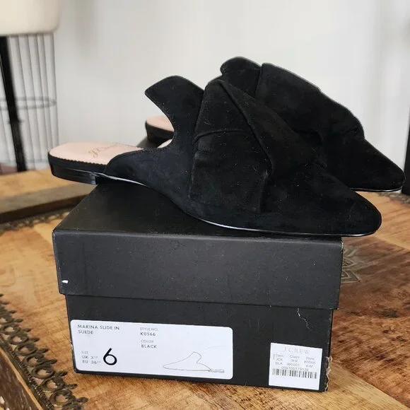 J. CREW Marina Pointed-toe Slide In Suede Size 6 - Picture 2 of 5